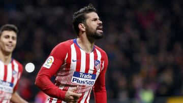Diego Costa celebra su gol al Barcelona.