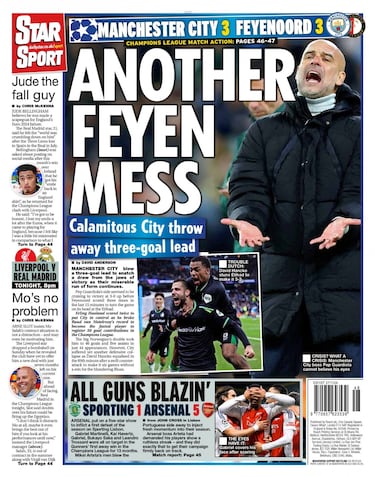 "Otro desastre": Las portadas inglesas se ceban con Guardiola