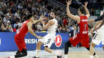 21/02/19 PARTIDO BALONCESTO BASKET  
 EUROLIGA EUROLEAGUE REGULAR SEASON ROUND 23
 REAL MADRID - BAYERN MUNICH 
 SERGIO LLULL  MARVIN OGUNSIPE 