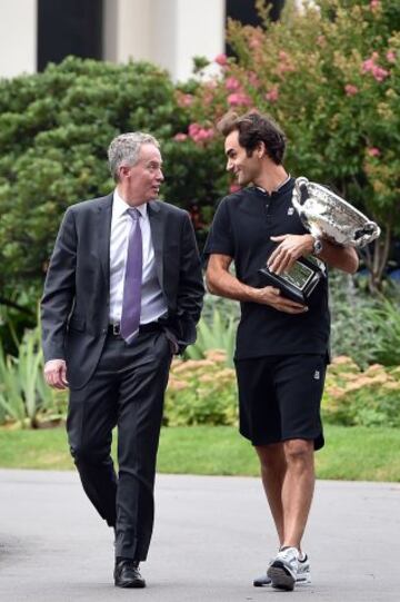 El día después: Federer celebró su título con los fans