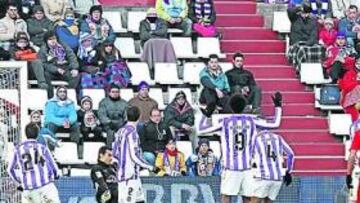<b>ACIERTO. </b>Luis Morán acertó con la portería rival, aunque su gol no sirviera para sumar puntos en Valladolid.
