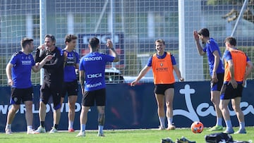Buen ambiente en el entrenamiento de esta mañana.