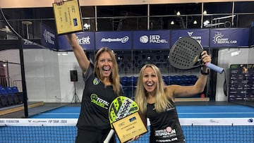 Dora Andrejszki y Karin Hechenberger muestran orgullosas los premios en Dubai.