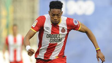 Mojica durante un partido con el Girona FC.