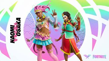 Arte oficial de los skins Naomi Osaka y Naomi Sacerdotisa Oscura en Fortnite