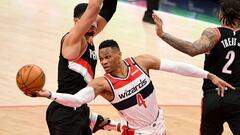 Russell Westbrook, durante el partido de la NBA que ha enfrentado a Washington Wizards y Portland Trail Blazers.