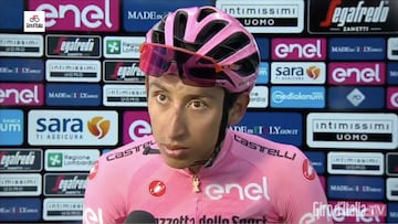 Egan Bernal, concentrado en llevar la maglia rosa a Milan