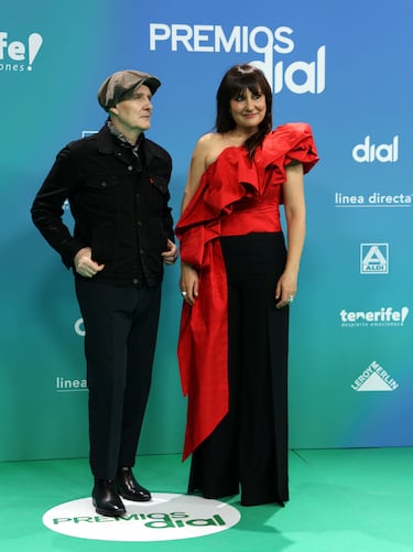 Amaral, a su llegada a la alfombra verde de los Premios Dial Tenerife 2026.