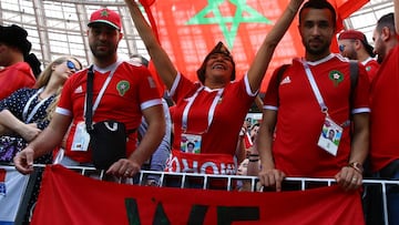 40.000 aficionados de Marruecos animaron a su selección en el partido contra Portugal.