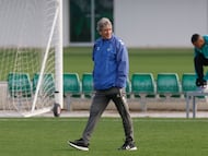 Pellegrini, en un entrenamiento.
