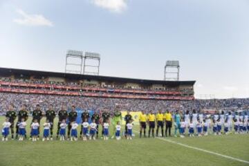 Ambas Selecciones en el previo al duelo.