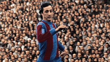 Cruyff con el Barcelona. 