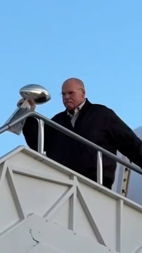 WATCH: Chiefs touch down in Kansas City with Lombardi Trophy in hand
