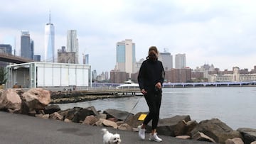 Olivia Palermo pictured leaving the Spa after getting a manicure , before walking g her dog Mr Butler in Downtown, Brooklyn.