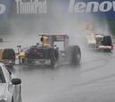 Vettel se convierte en el maestro de la lluvia