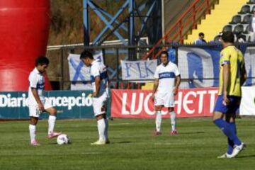 Diego Rojas y David Llanos reinician el fútbol tras el tanto de los sureños.