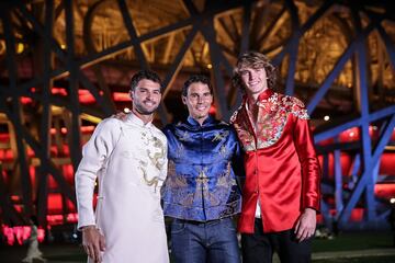 Grigor Dimitrov, Rafael Nadal y Alexander Zverev.