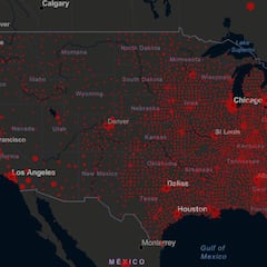 Mapa de casos y muertos por estados de coronavirus en USA; 17 de mayo