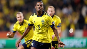 Stockholm (Sweden), 02/09/2021.- Sweden's Alexander Isak after scoring 1-1 during the FIFA World Cup 2022 qualifier soccer match between Sweden and Spain at Friends Arena, Stockholm, Sweden, 02 September 2021. (Mundial de Fútbol, España, Suecia, Estocolmo) EFE/EPA/Claudio Bresciani / TT Sweden OUT SWEDEN OUT