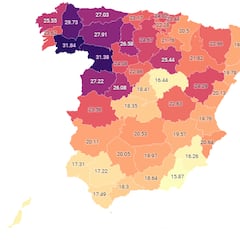 El mapa del INE que muestra las provincias con mayor población envejecida
