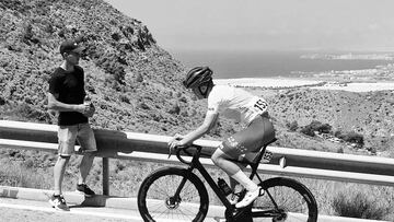 El ciclista murciano Juan Pujalte, durante una carrera