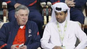 El presidente del PSG junto a Carlo Ancelotti