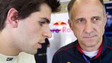 <b>EL JEFE. </b>Franz Tost, junto al catalán Jaime Alguersuari.
