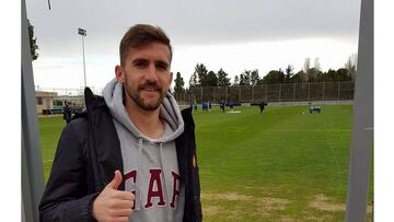 Benito ha sido dado de alta esta mañana y tras regresar a Zaragoza se ha pasado por la Ciudad Deportiva.