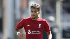 Luis Díaz durante un partido de Liverpool por Premier League.