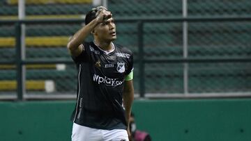 Jugadores del Deportivo Cali en un partido de Liga BetPlay