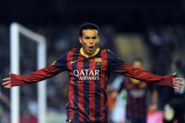 Pedro celebra el 0-2.