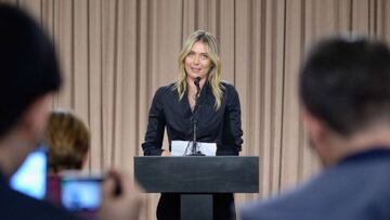 La tenista Maria Sharapova comparece ante los medios para anunciar su positivo por meldonium en el pasado Abierto de Australia.