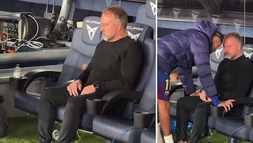 Desvelan la causa de la potente imagen de Flick abatido y muy afectado y no convence a casi nadie