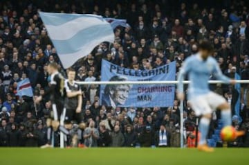 Los hinchas del City homenajean a Pellegrini