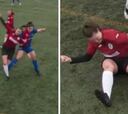 Una jugadora se disloca la rodilla en pleno partido y se la coloca ella misma...¡a golpes!