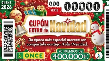 Cupón Extra de Navidad de la ONCE 2026: comprobar los resultados del sorteo de hoy, jueves 1 de enero