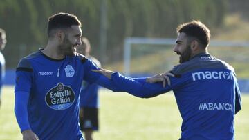 21/10/17 DEPORTIVO DE LA CORUÑA ENTRENAMIENTO LUCAS PEREZ Y ADRIAN