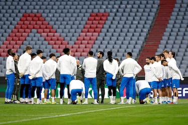 El Real Madrid entrenó en el Allianz Arena antes de su partido contra el Bayern.