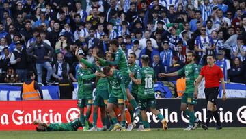 El Arenteiro celebra el gol del empate de Romay en el 94'.