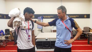 Balde, con Luis Enrique ya en la concentración.