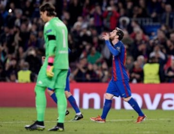 1-0. Messi celebró el primer tanto