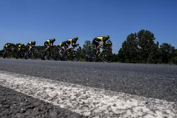 El equipo de ciclismo Mitchelton Scott de Australia.