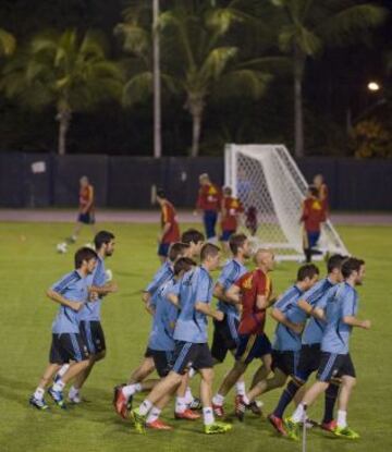 Las imágenes del primer entrenamiento de España en Fortaleza