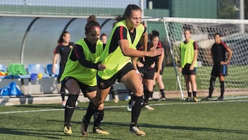 Lieke Martens, en el entrenamiento previo al choque ante el Atlético.