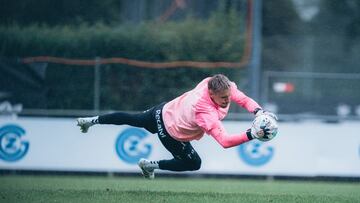 Radu durante un entrenamiento del Celta.
