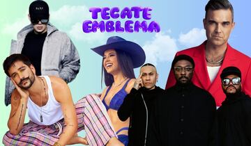 Robbie Williams, Black Eyed Peas, Bizarrap, Camilo, Becky G y Kygo en el Tecate Emblema