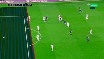 La falta del gol de Messi estuvo precedida por un fuera de juego