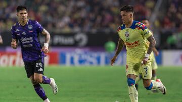 (L-R), Luis Amarillas of Mazatlan and Brian Rodriguez of America during the game Mazatlan FC vs America, corresponding to Round 12 of the Torneo Apertura 2023 of the Liga BBVA MX, at El Kraken Stadium, on October 06, 2023.
<br><br>
(I-D), Luis Amarillas de Mazatlan y Brian Rodriguez de America durante el partido Mazatlan FC vs America, correspondiente a la Jornada 12 del Torneo Apertura 2023 de la Liga BBVA MX, en el Estadio El Kraken, el 06 de Octubre de 2023.