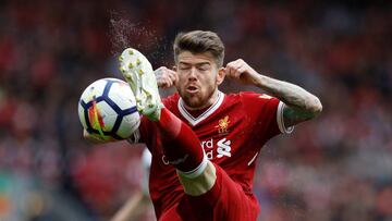 Soccer Football - Premier League - Liverpool v Stoke City - Anfield, Liverpool, Britain - April 28, 2018   Liverpool&#039;s Alberto Moreno in action    REUTERS/Phil Noble    EDITORIAL USE ONLY. No use with unauthorized audio, video, data, fixture lists, c