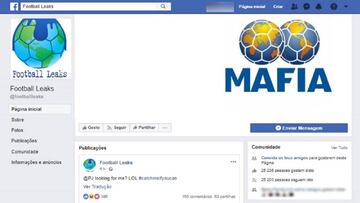 La p&aacute;gina de Facebook de Football Leaks.